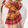 Wholesale supply of new cross-border export cash on delivery wool British check winter warm scarves for e-commerce live streaming details Picture